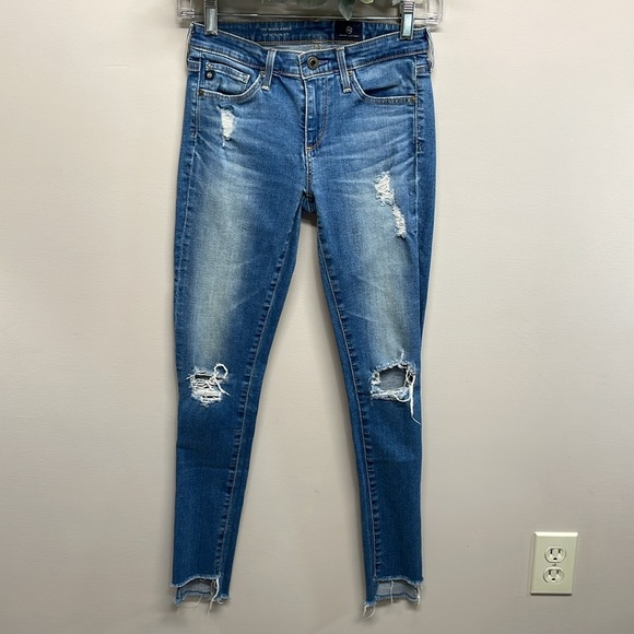 AG Adriano Goldschmied The Middi Ankle Mid Rise Legging Ankle Denim Jeans 24R - Picture 2 of 16